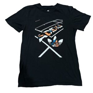 Vintage Black Adidas Logo T Shirt